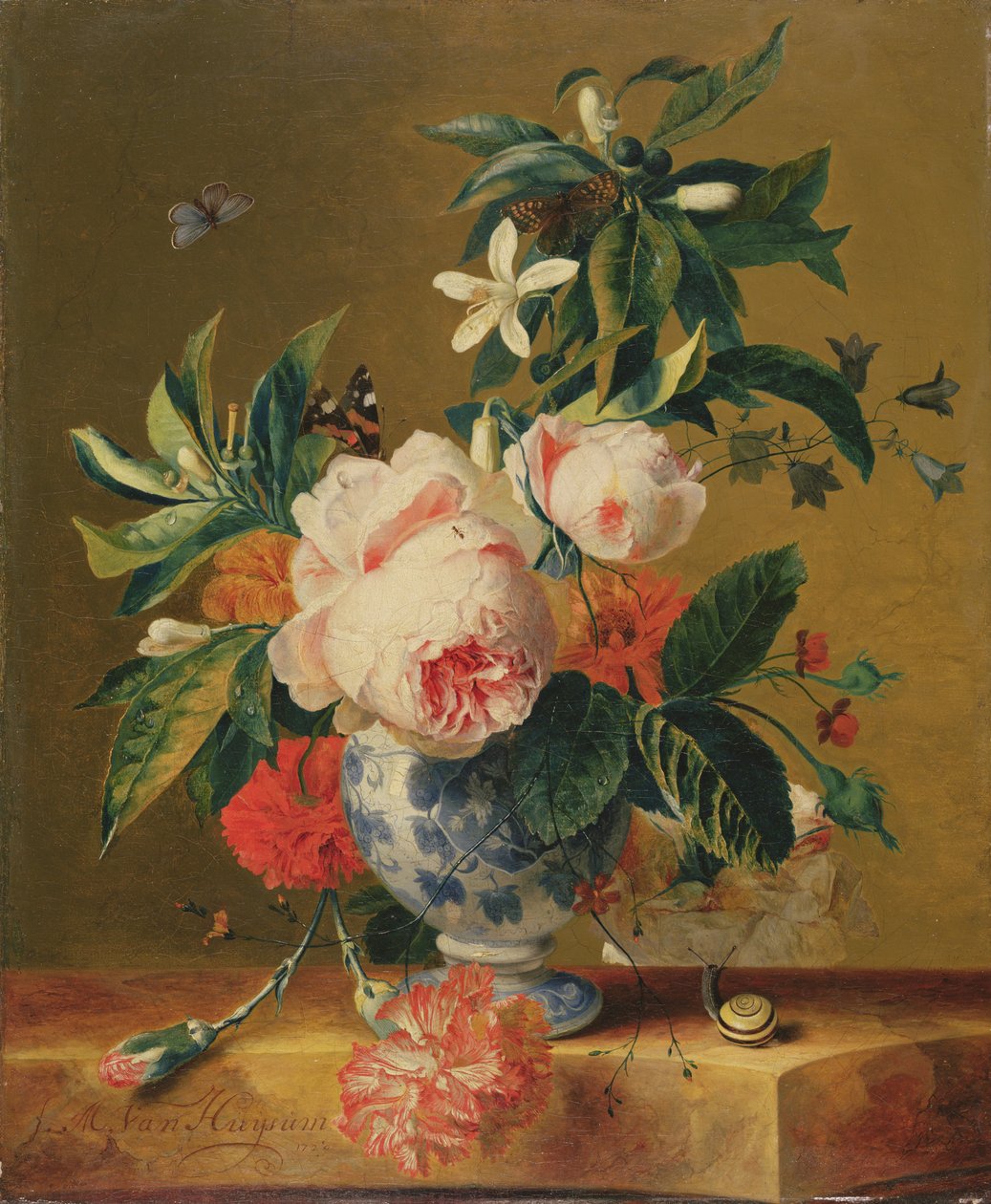 一个花瓶，1729年 作者 米歇尔·范·休森