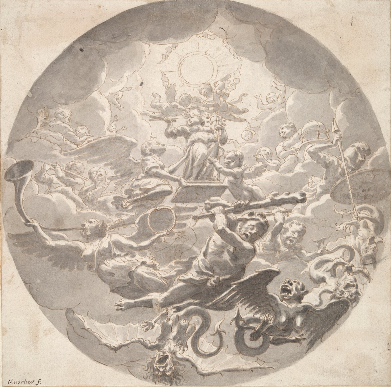 保护艺术的寓言 作者 米歇尔·范·穆瑟（Michiel van Musscher）
