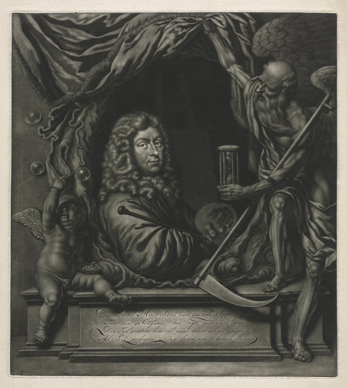 自画像，1685年。 作者 米歇尔·范·穆瑟（Michiel van Musscher）