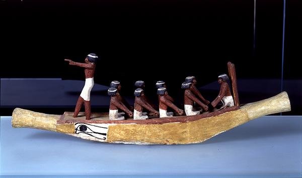 船模型，c.2000-1900 BC（彩绘木）（另见326913） 作者 埃及王国