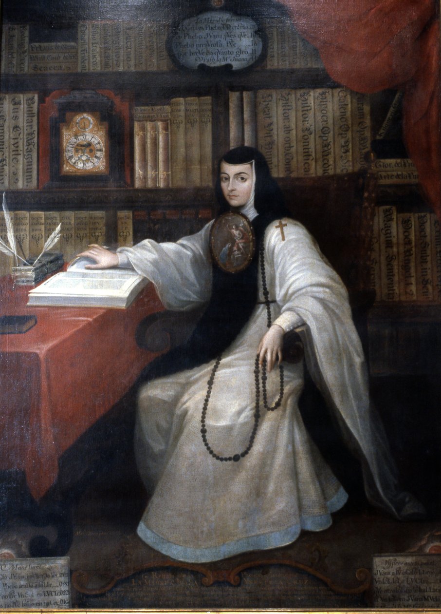 Sor Juana Ines de la Cruz的肖像，1750年 作者 米格尔·卡布雷拉