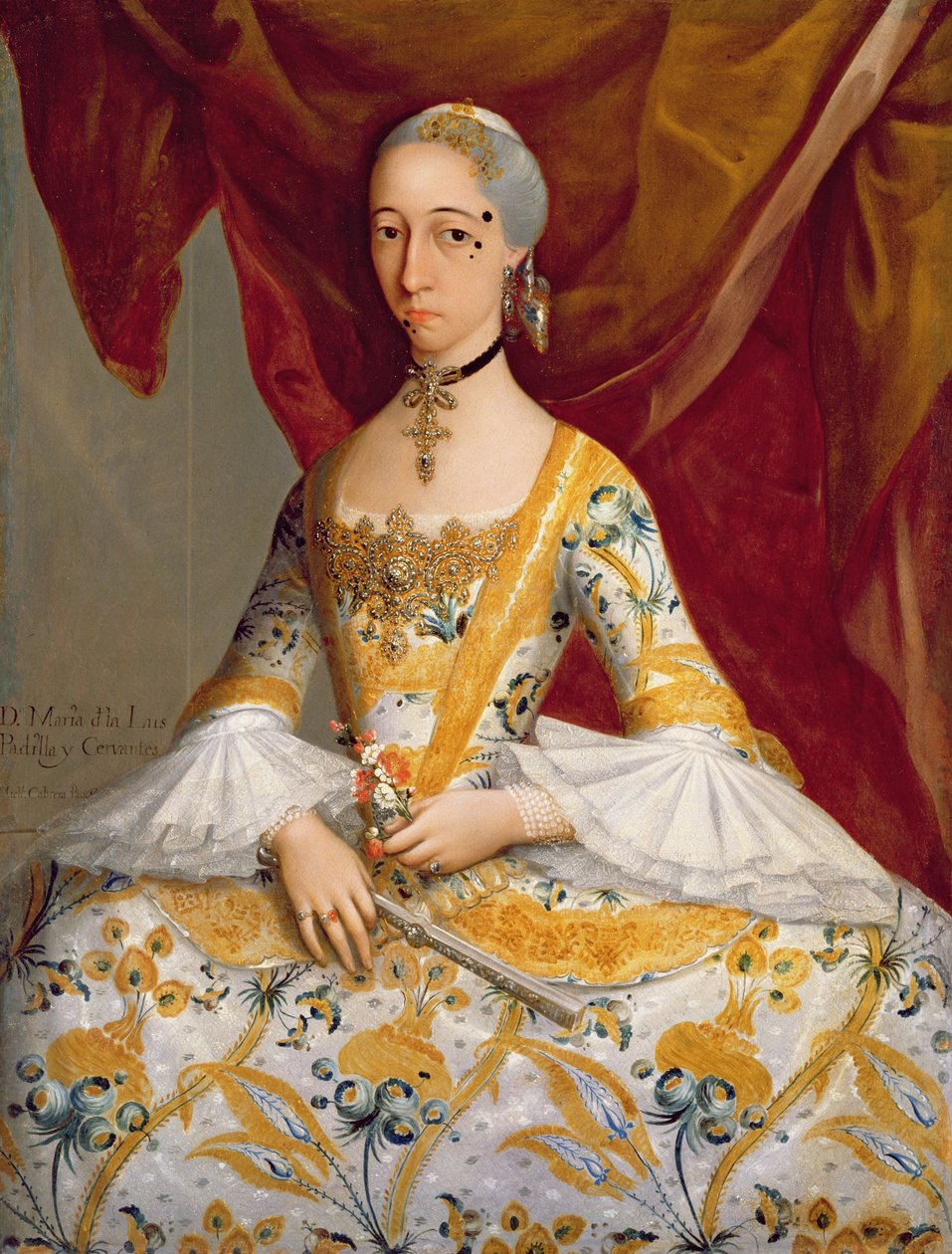 多娜·玛丽亚·德拉·卢兹·帕迪拉（Dona Maria de la Luz Padilla）和塞万提斯（Cervantes）（布面油画） 作者 米格尔·卡布雷拉