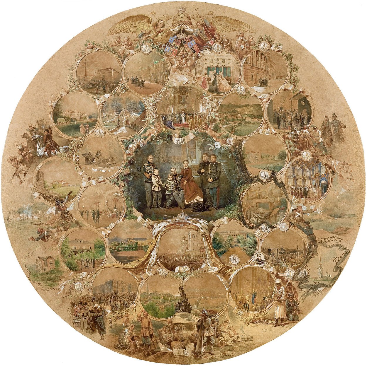1866年亚历山大二世皇帝举行银婚庆典的作品 作者 Zichy的Mihaly