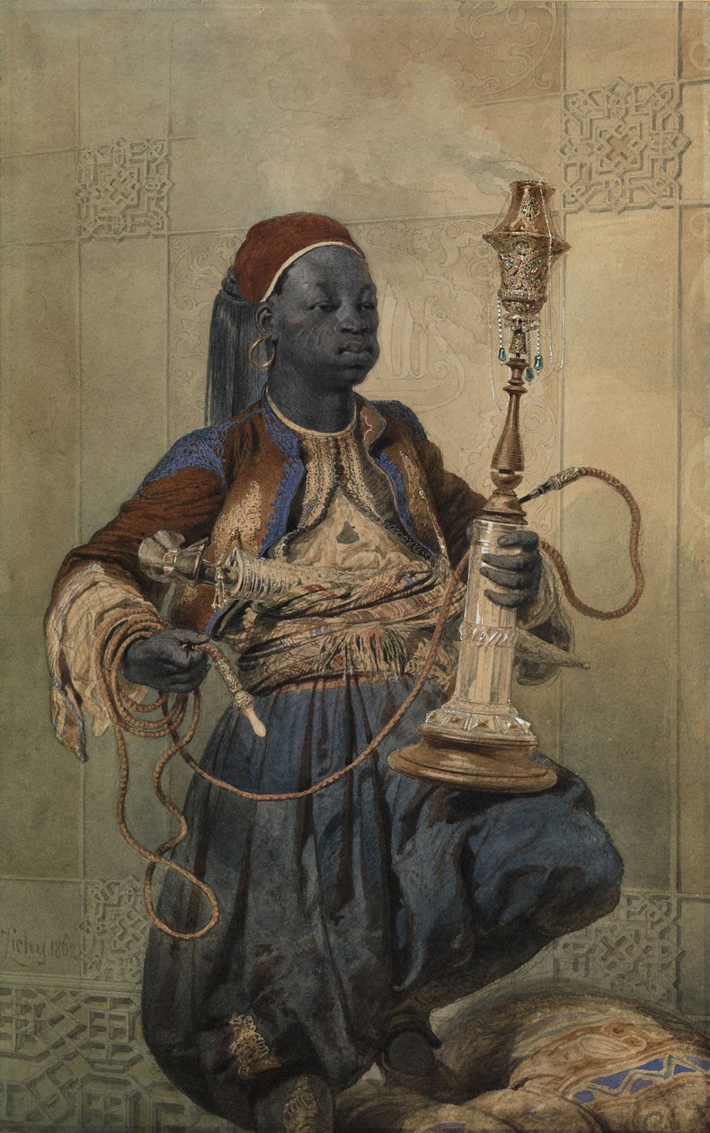 努比亚与水管，1862年 作者 Zichy的Mihaly