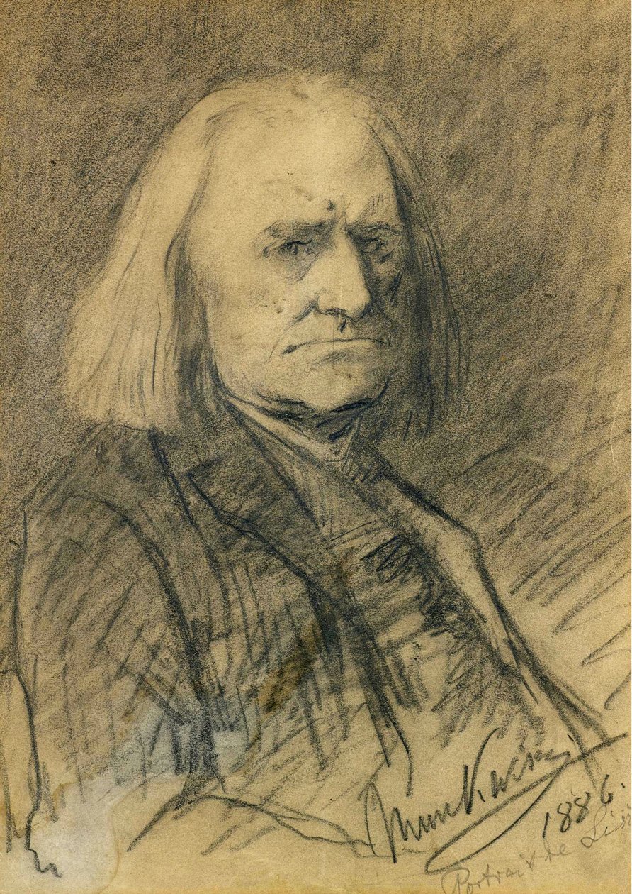 Portrait of Franz Liszt (1811-1886) by Munkacsy, Mihaly (1844-1900) 作者 米哈利·蒙卡西