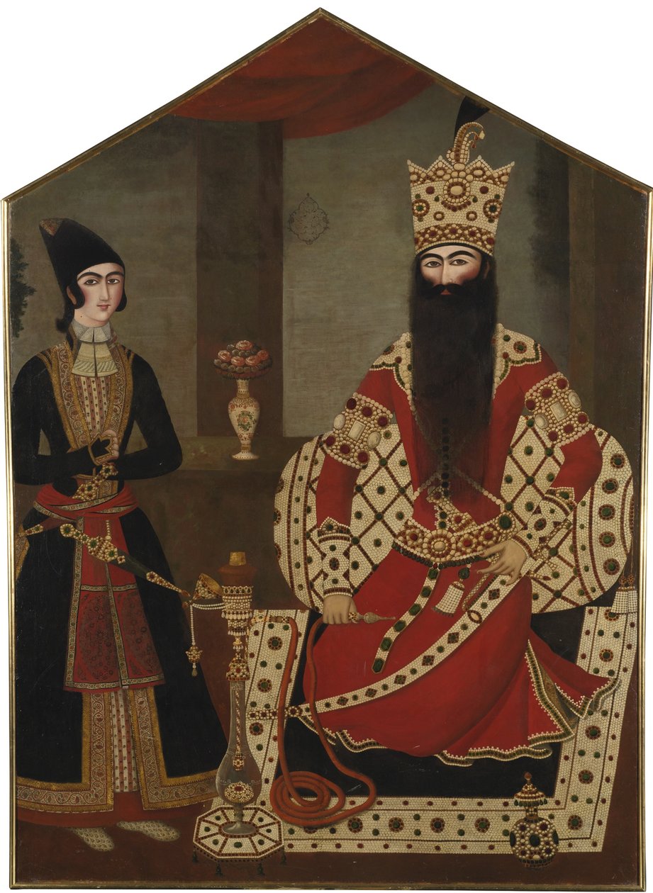 肖像阿里·沙（Fali Ali Shah）站立的肖像1797-1834，约1820年 作者 米尔·阿里（Mihr Ali）