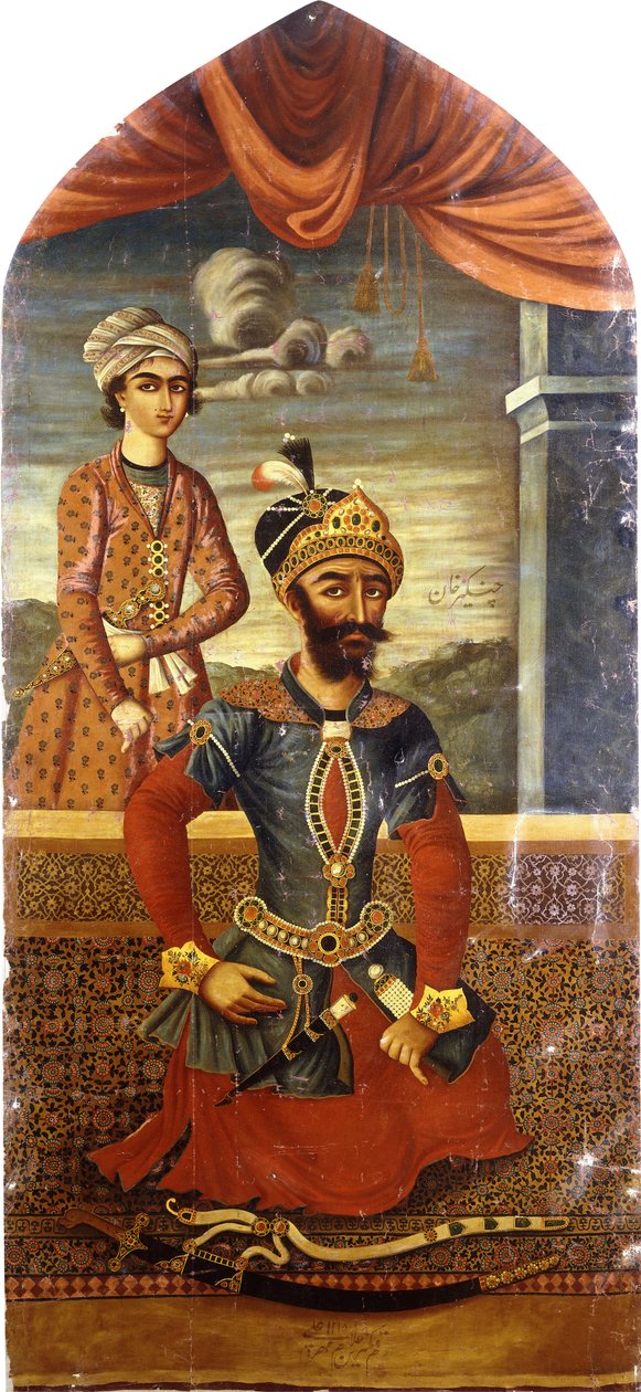 成吉思汗的画像，有一个青年出席，约1803-4年 作者 米尔·阿里（Mihr Ali）