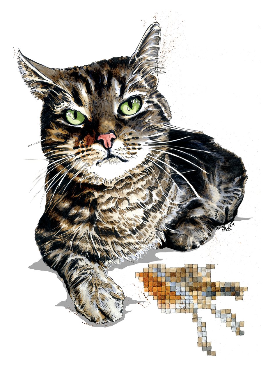礼物猫（白色）, 2020 作者 迈克·戴维斯