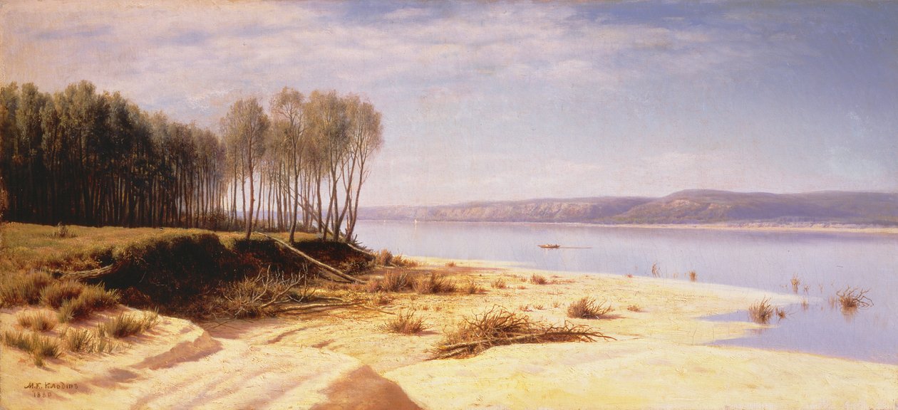 在伏尔加河，1880年 作者 米哈伊尔·康斯坦丁诺维奇·克洛德（Mikhail Konstantinovich Klodt）
