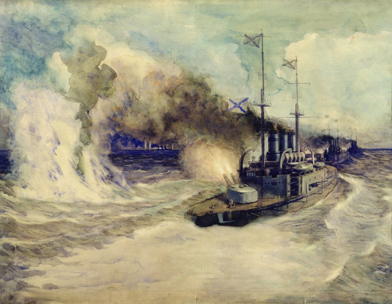 1940年11月5日，黑海舰队和装甲巡洋舰Goeben之间的战斗，1940年 作者 米哈伊尔（Mikhail Mikhailovich）Semyonov