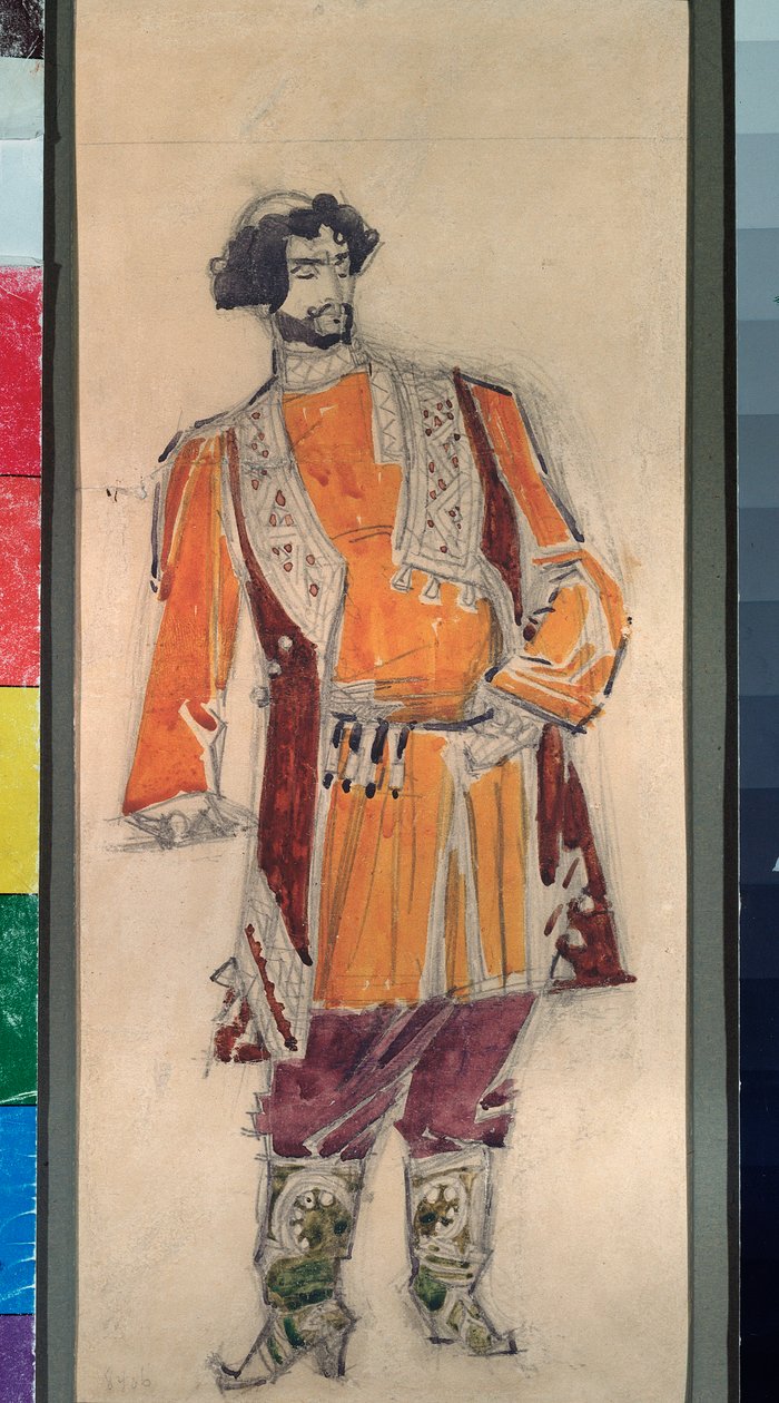 尼古拉斯（尼古拉）-里姆斯基-科萨科夫（里姆斯基-科萨科夫）（1844-1908 年）歌剧《沙皇的新娘》男装设计 - Oeuvre de Mikhail Alexandro 作者 米哈伊尔·亚历山德罗维奇·弗鲁贝尔