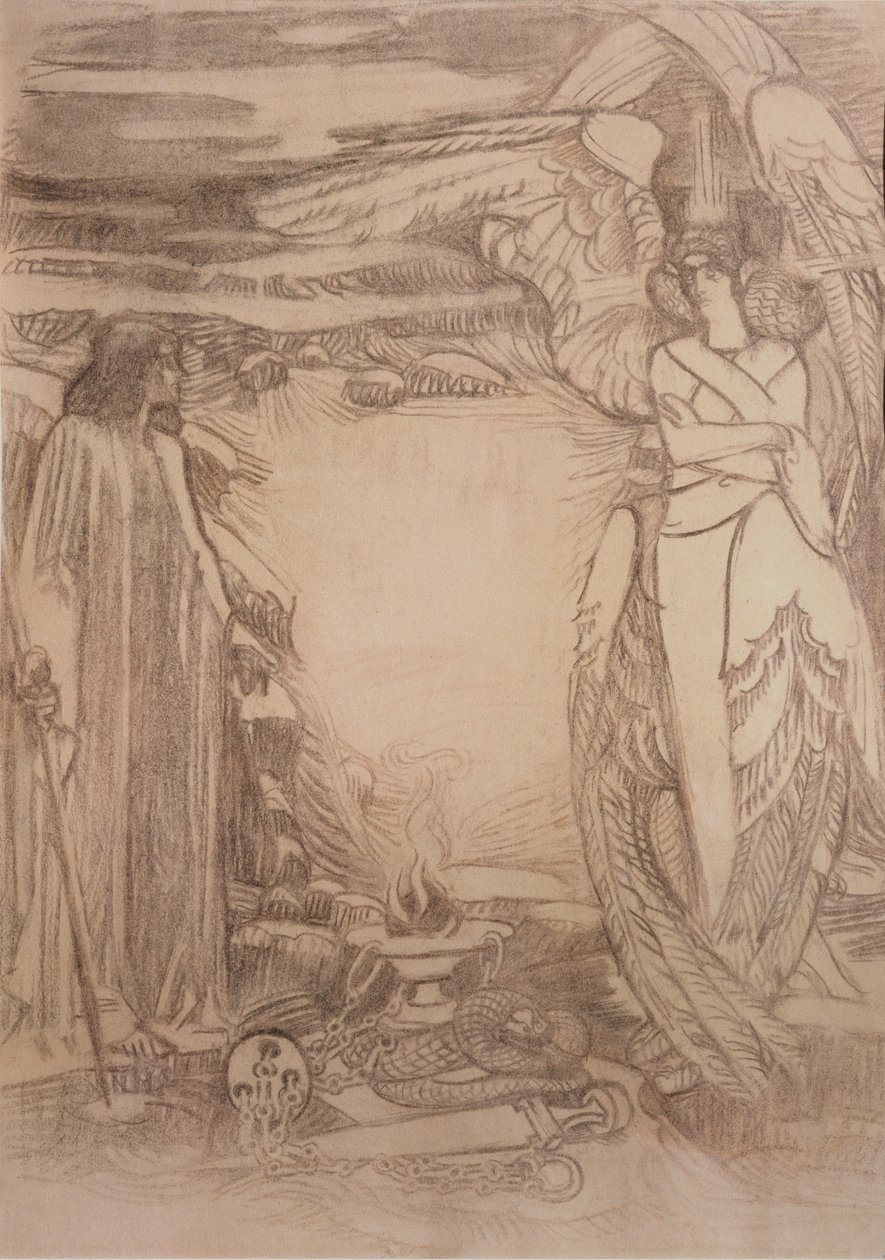 A. Pushkin的诗歌《先知》插图，1905年 作者 米哈伊尔·亚历山德罗维奇·弗鲁贝尔