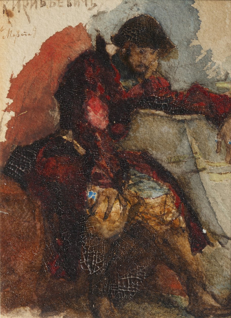 M. Lermontov的诗《商人卡拉什尼科夫之歌》插图，1880年代 作者 米哈伊尔·亚历山德罗维奇·弗鲁贝尔