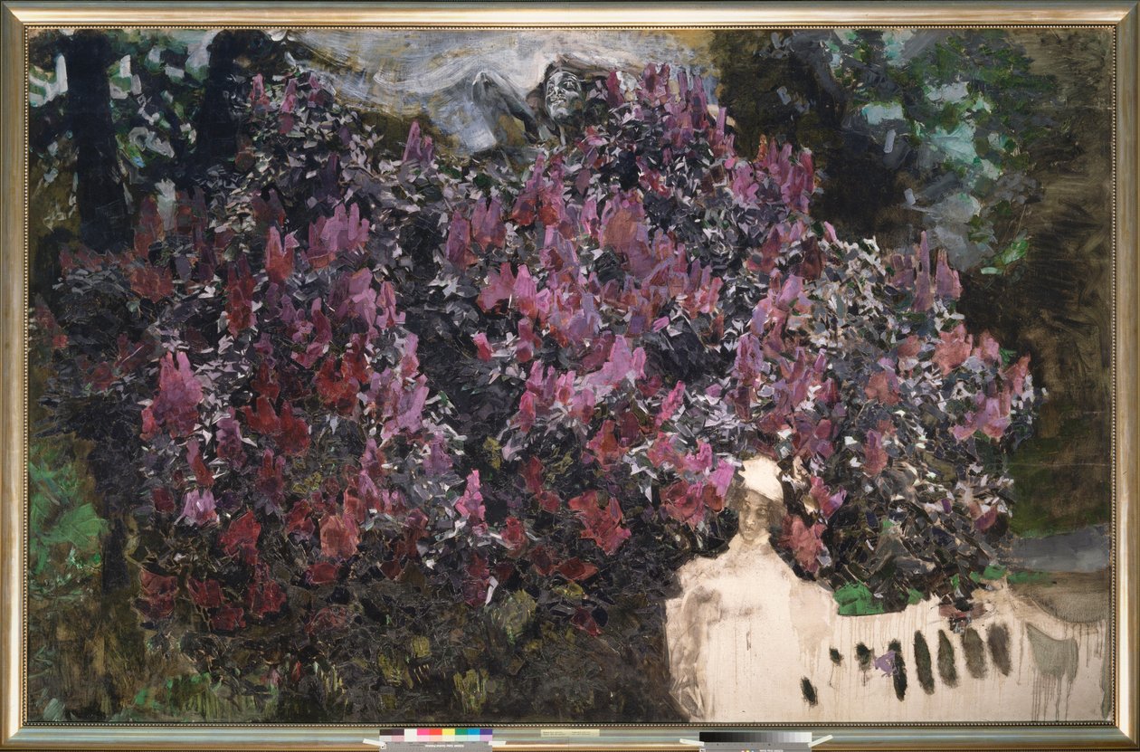 丁香花 - 米哈伊尔-亚历山德罗维奇-弗鲁别尔（1856-1910 年）的画作，布面油画 作者 米哈伊尔·亚历山德罗维奇·弗鲁贝尔