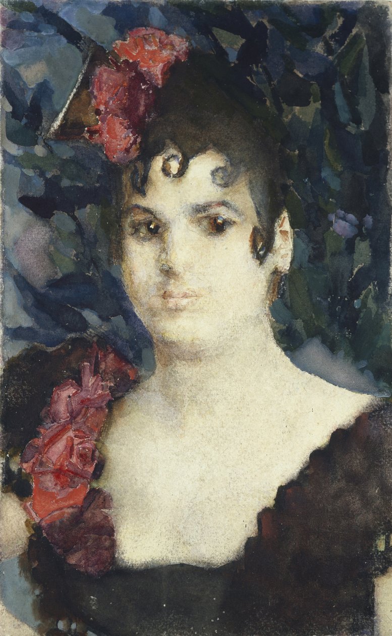 Tatyana Lyubatovich的肖像，饰Carmen，1890年代 作者 米哈伊尔·亚历山德罗维奇·弗鲁贝尔