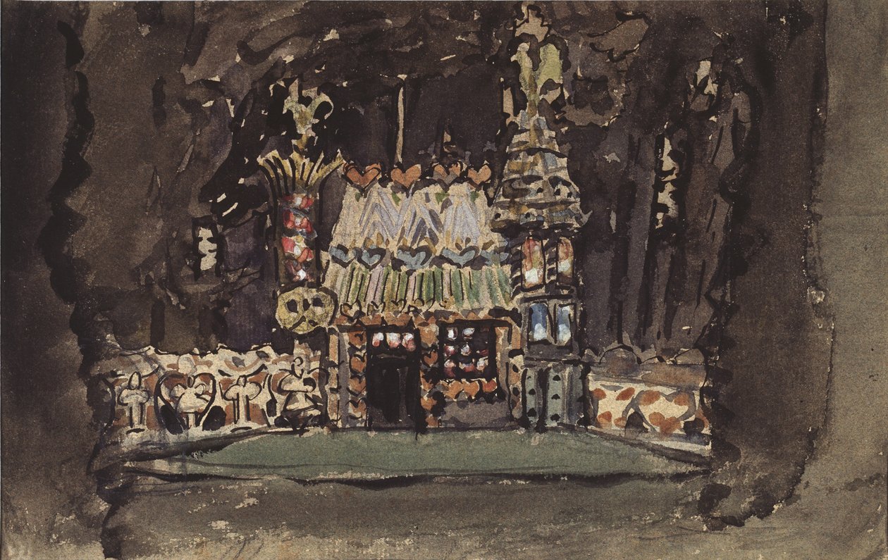 E. Humperdinck的歌剧《汉塞尔与格蕾特》的舞台设计，1895年 作者 米哈伊尔·亚历山德罗维奇·弗鲁贝尔