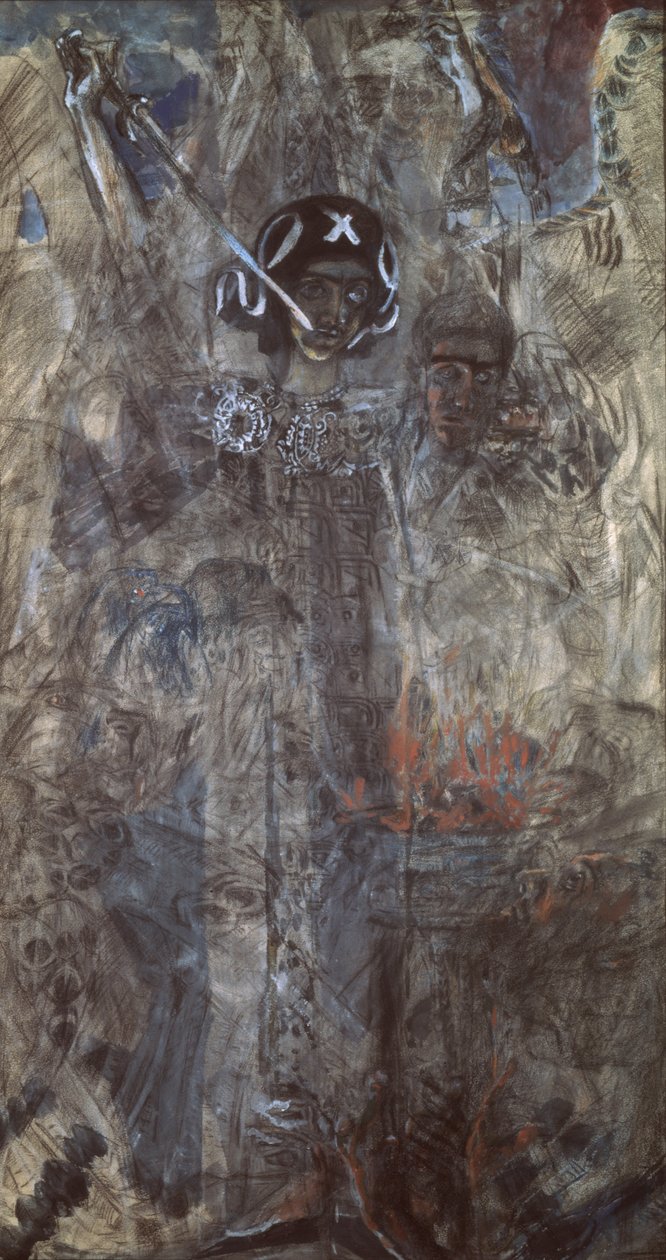 先知以西结的异象，1906年 作者 米哈伊尔·亚历山德罗维奇·弗鲁贝尔