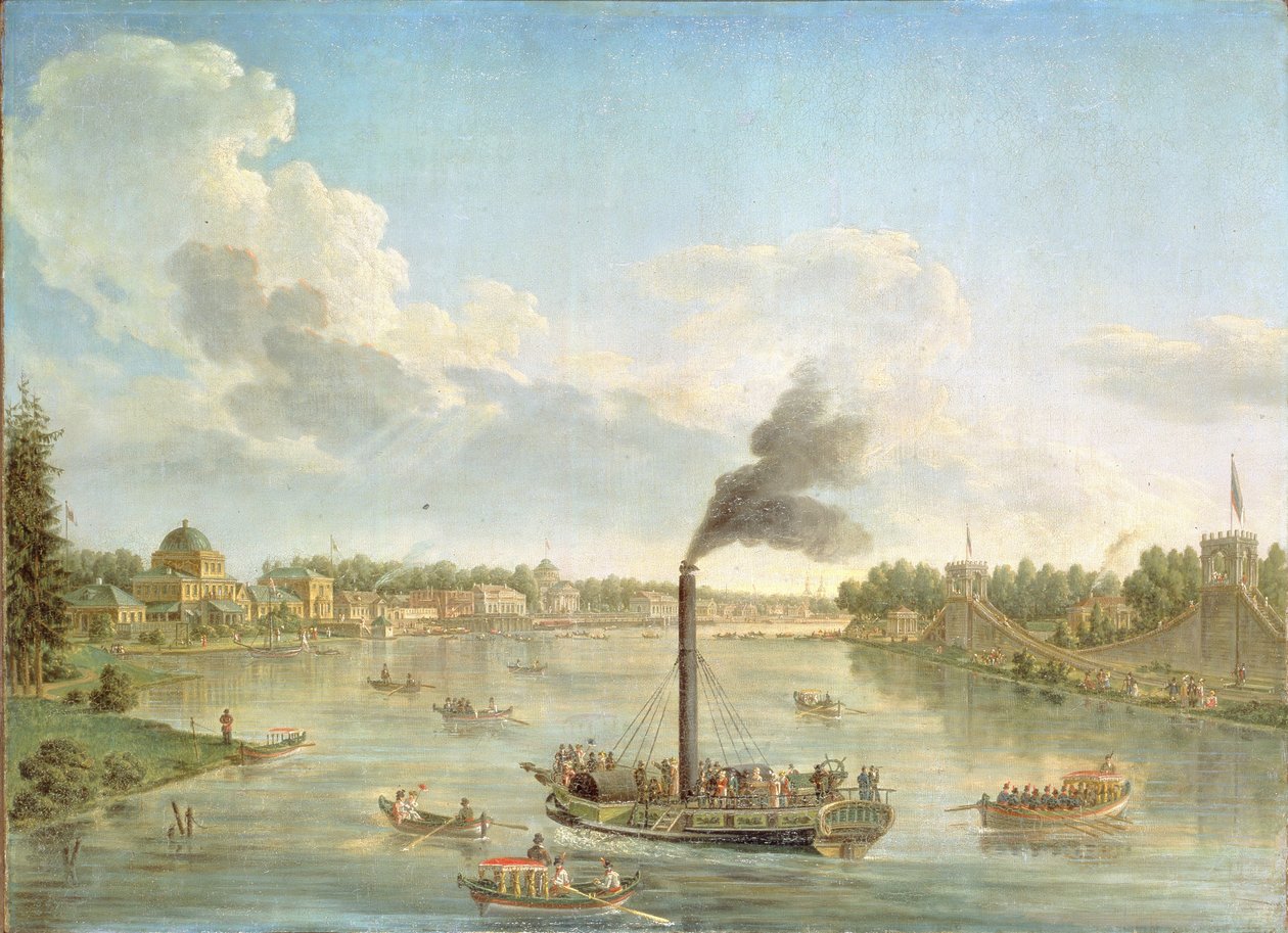芬兰湾的大彼得霍夫宫，1761年 作者 米哈伊尔（Mikhail Ivanovich Makhaev）