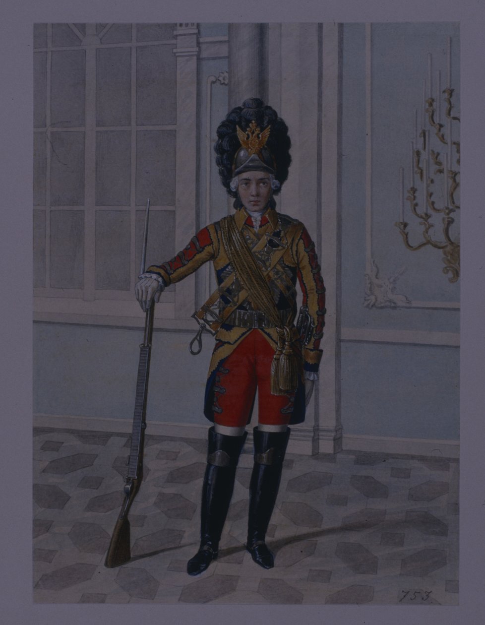 1840年代初期1764-1796年的救生员骑兵团军官 作者 米哈伊尔·伊万诺维奇·捷列涅夫