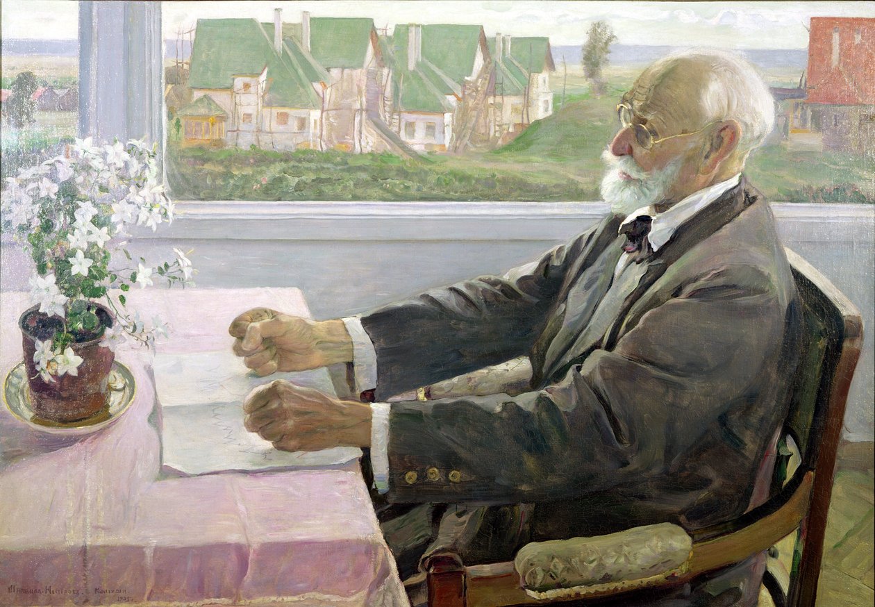 Ivan Petrovich Pavlov（1849-1936）于1935年在圣彼得堡附近的Koltushy的家中 作者 米哈伊尔·瓦西里耶维奇·内斯特罗夫