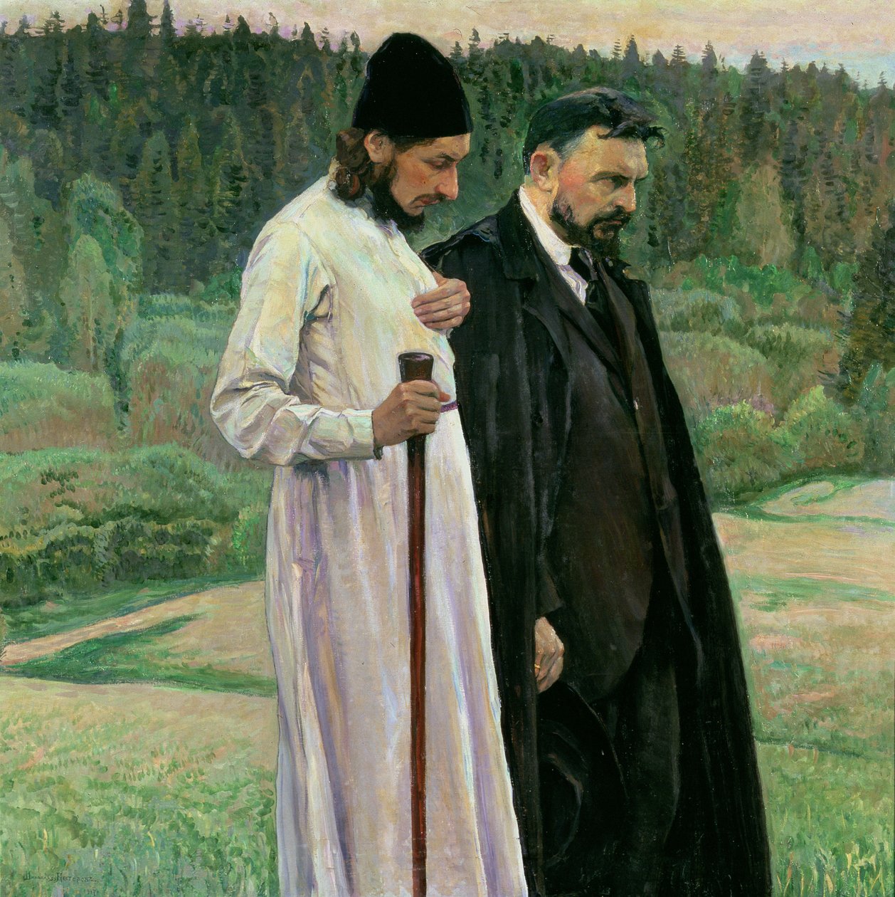 The Philosophers: Portrait of Sergei Nikolaevich Bulgakov and Pavel Aleksandrovich Florensky   1425094   zh       chinese Successfully Translated  Original: Shirt Panel (mola), c.1950 (appliqued cotton) Translat: Shirt Panel (mola), c.1950 (appliqued cotto 作者 米哈伊尔·瓦西里耶维奇·内斯特罗夫