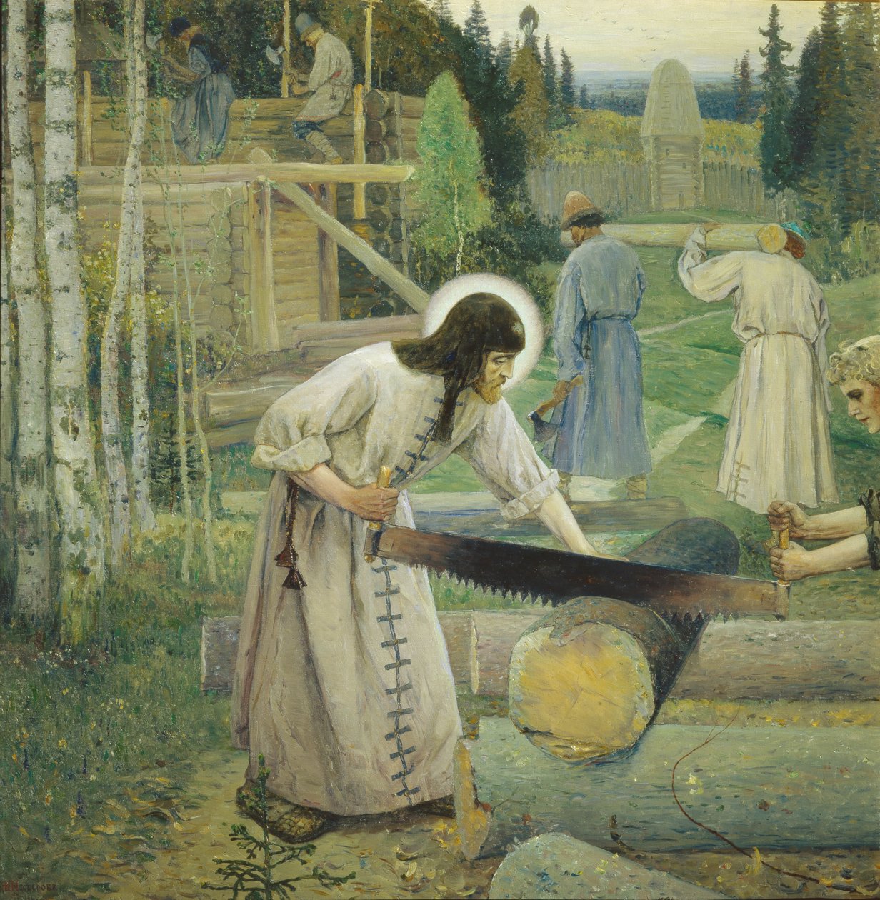 Saint Sergius劳动三联画，中部，1896年 作者 米哈伊尔·瓦西里耶维奇·内斯特罗夫