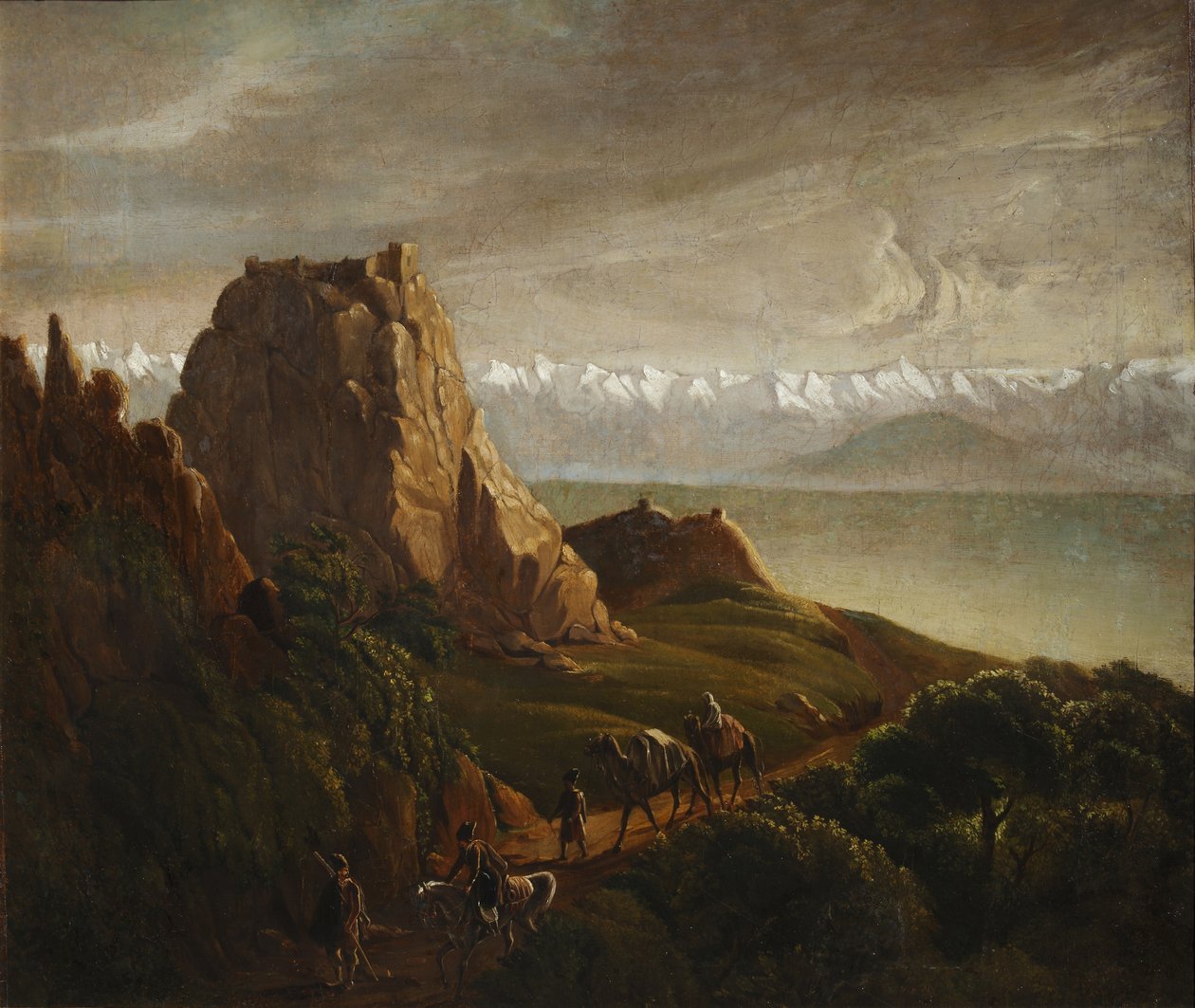 高加索风景与骆驼，1837-1838 作者 米哈伊尔·尤里耶维奇·莱蒙托夫