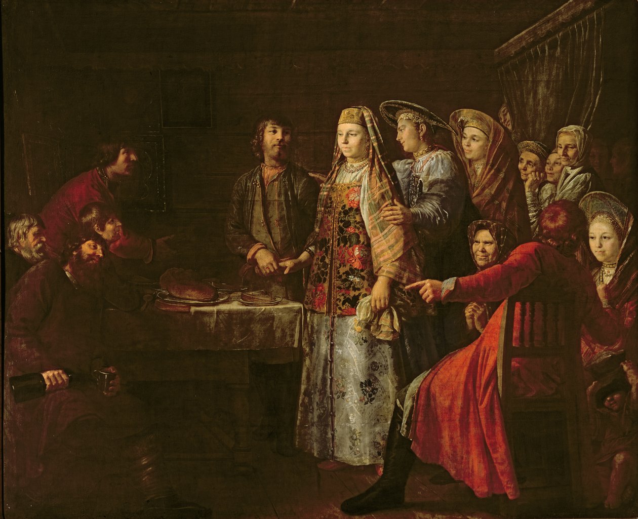 庆祝婚礼协议，1777年 作者 米哈伊尔·希巴诺夫（Mikhail Shibanov）