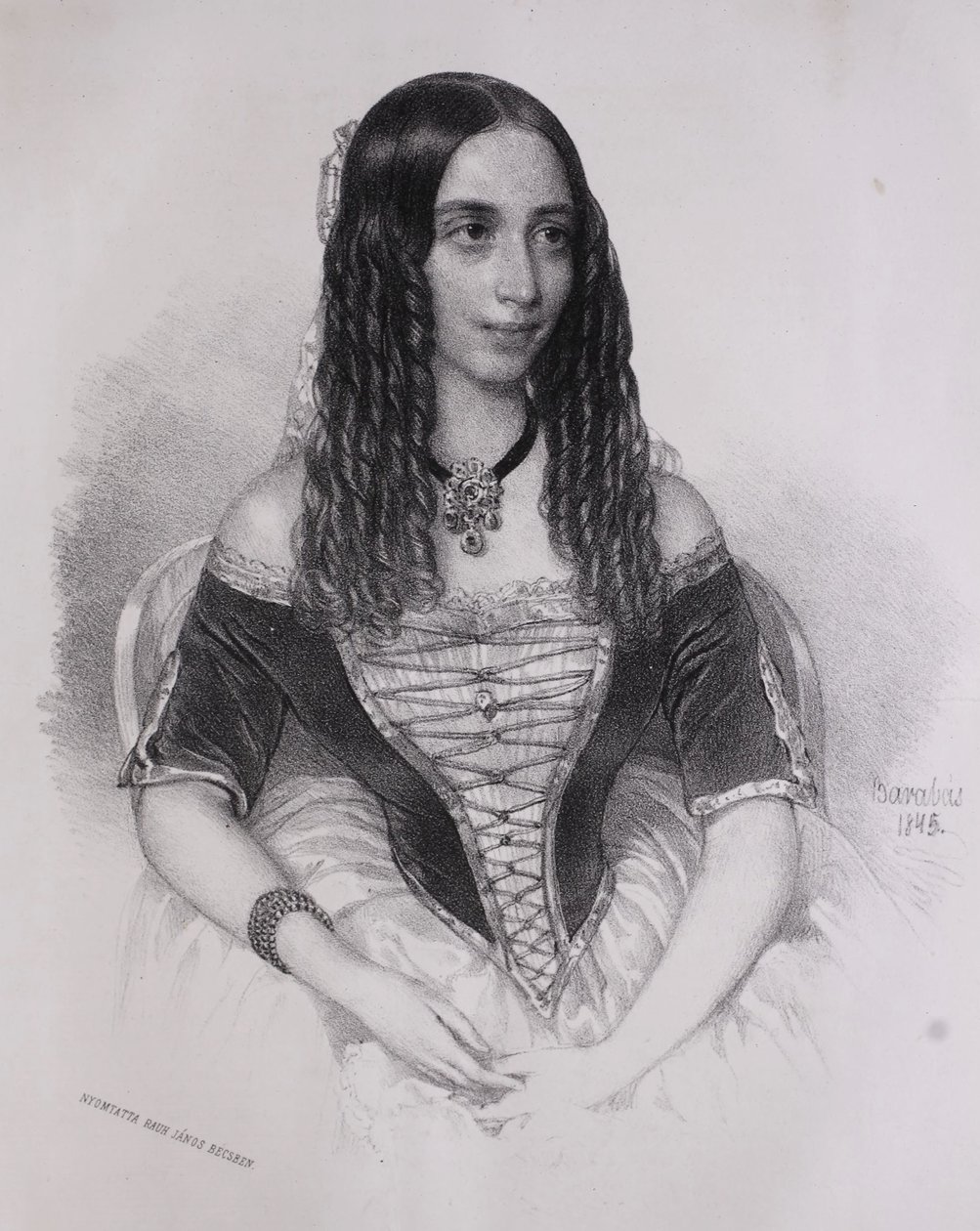 艾米莉亚-勒穆顿肖像》（米克洛什-巴拉巴斯，1845 年） 作者 米克洛斯·巴拉巴斯（MiklósBarabás）