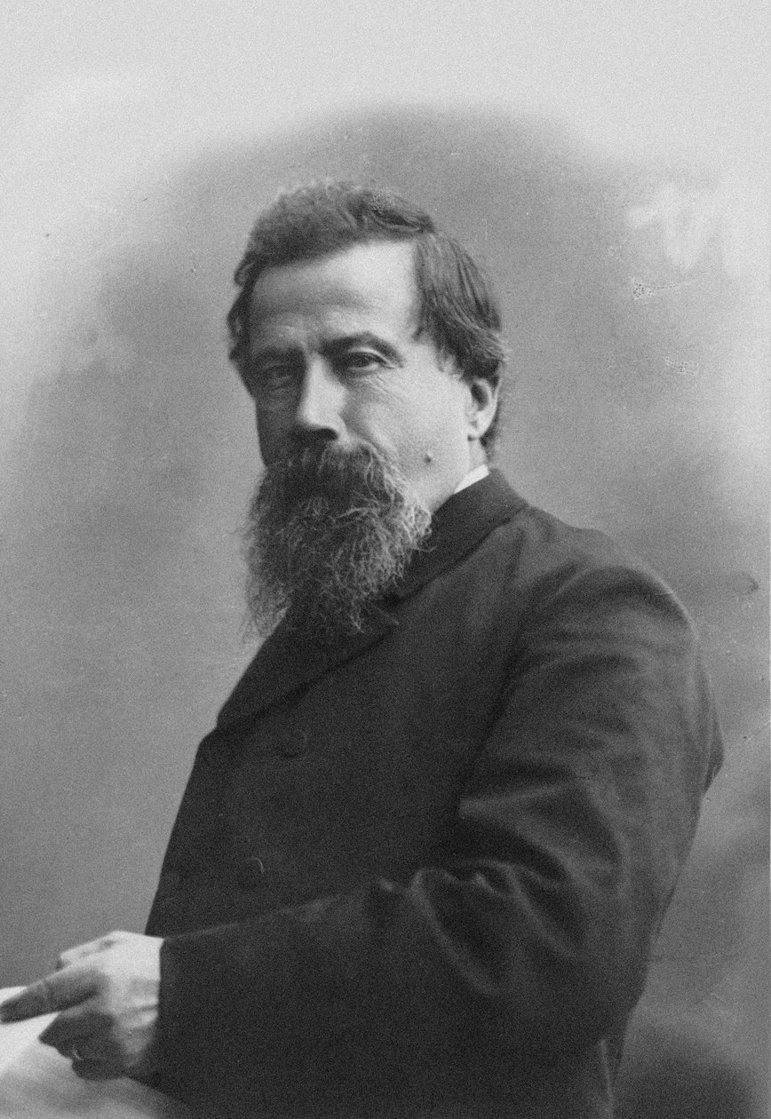 作曲家Amilcare Ponchielli 1834-1886的肖像。 作者 米兰。吉戈尼和博西