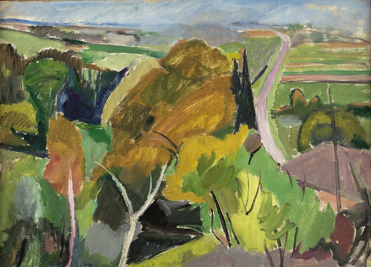 秋天风景，全部和加龙河，c.1930 作者 米尔德雷德·本德尔（Mildred Bendall）