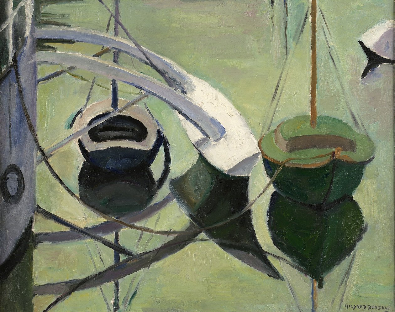 钟摆及其反射，c.1935 作者 米尔德雷德·本德尔（Mildred Bendall）