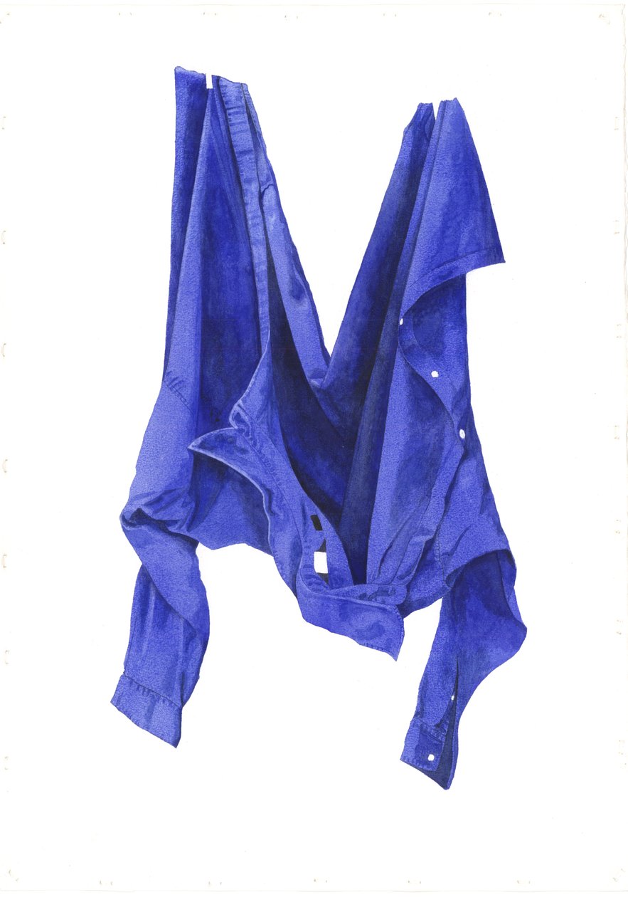 2003年的Fierce Blue Shirt（wc on paper） 作者 迈尔斯当代艺术家Thistlethwaite