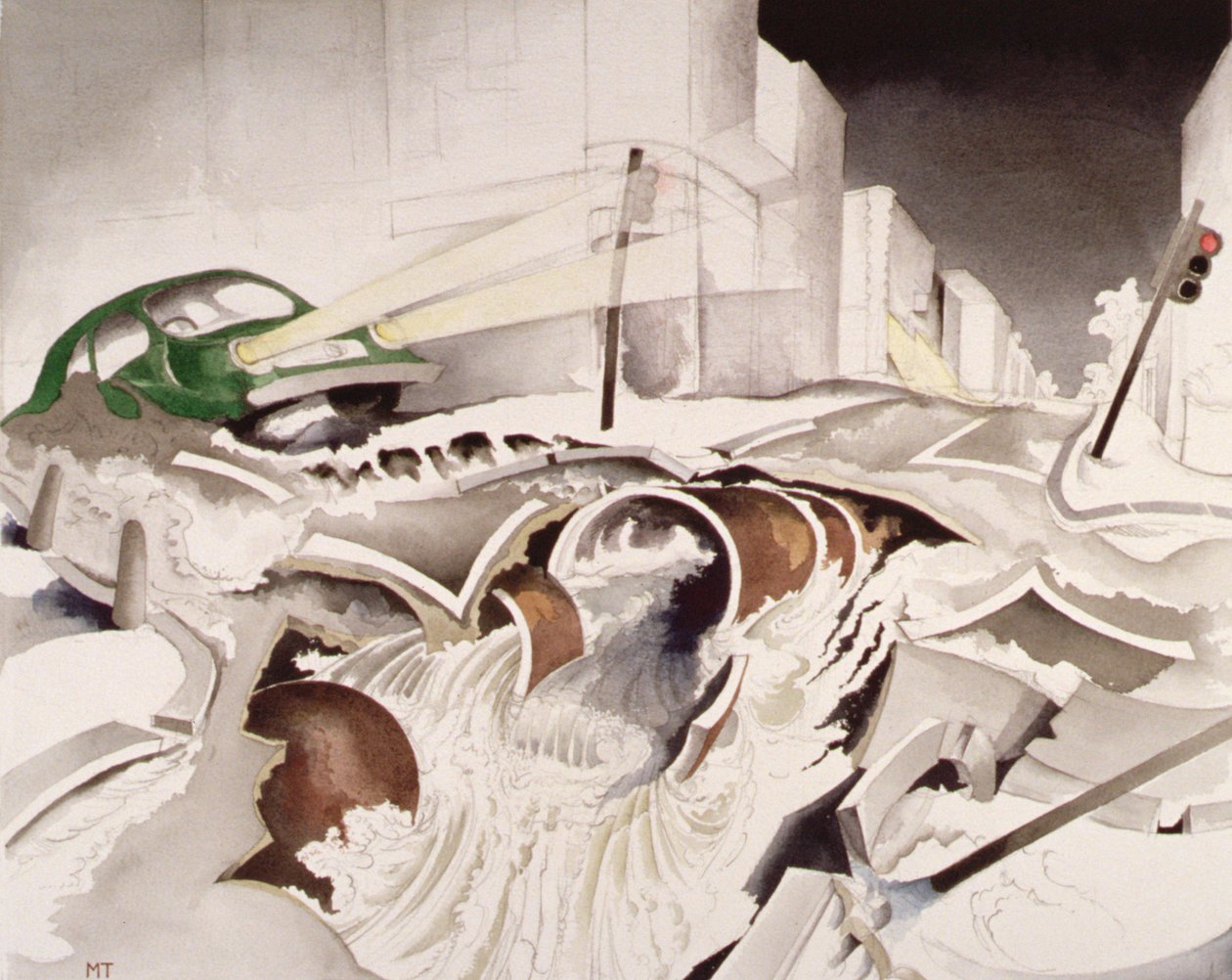 Fleet River于1998年在Chetwynd Road尝试逃跑（wc在纸面上） 作者 迈尔斯当代艺术家Thistlethwaite