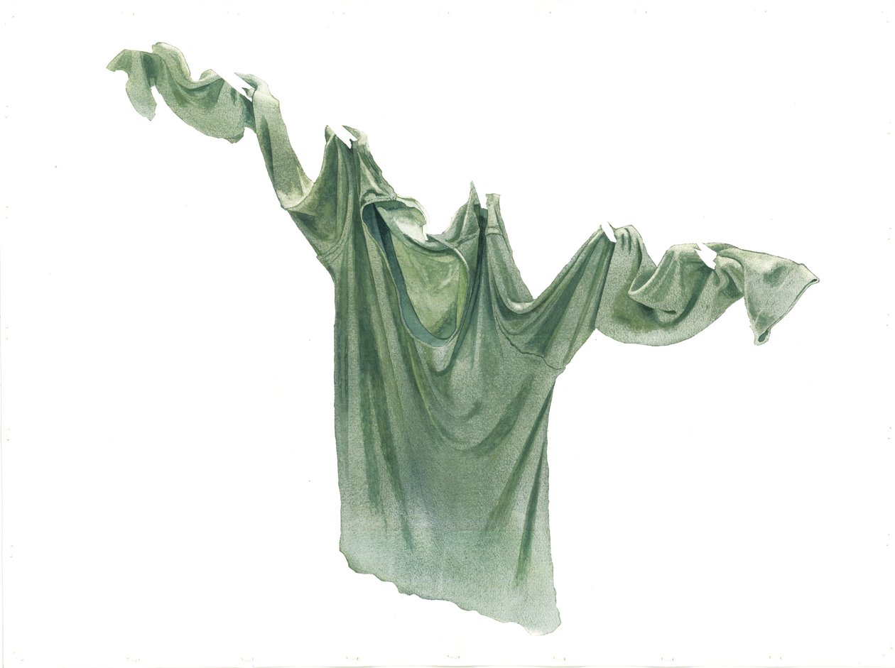 Pippas淡绿色T恤，2003年（纸上wc） 作者 迈尔斯当代艺术家Thistlethwaite