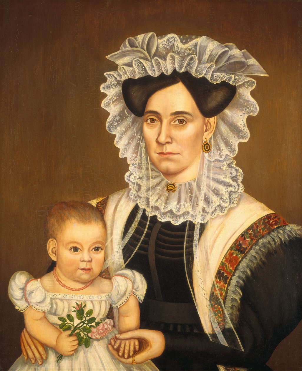 Aphia Salisbury Rich和婴儿Edward，约1833年。 作者 米尔顿·W·霍普金斯