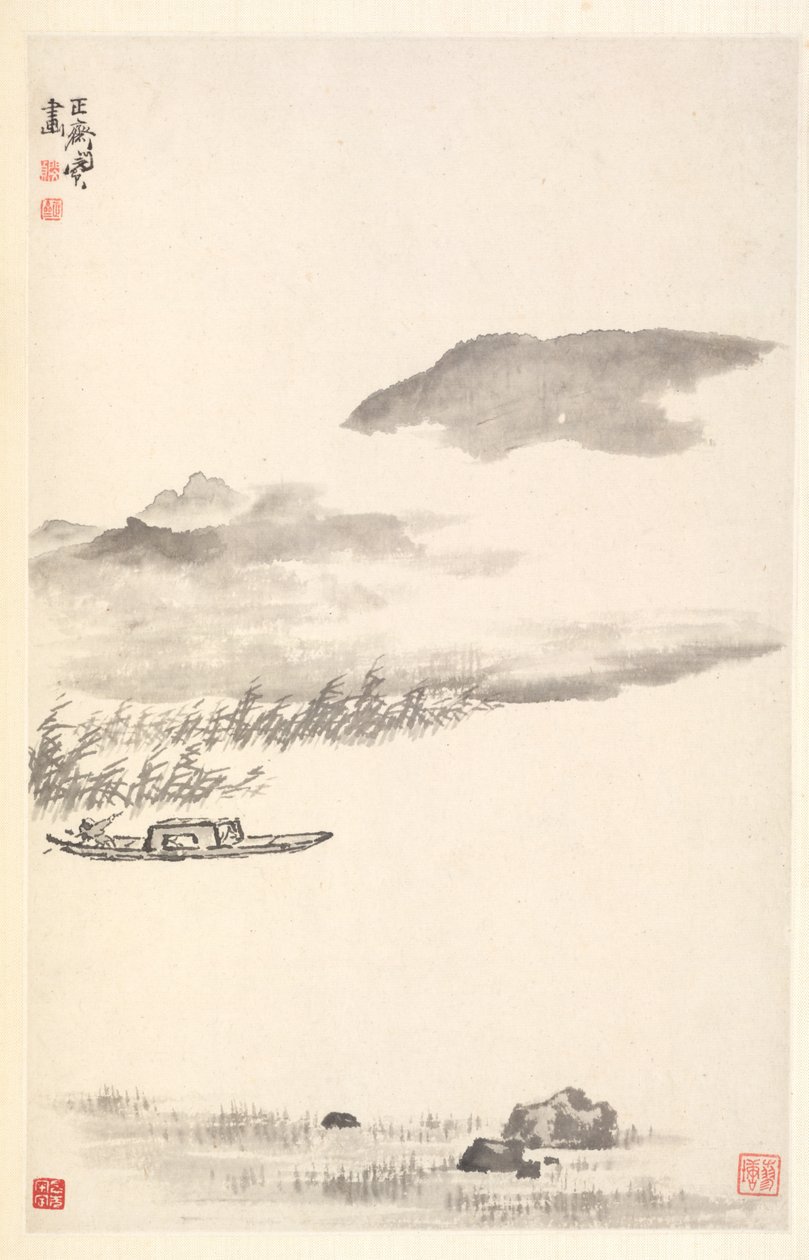 河流景观，1788年。 作者 敏珍
