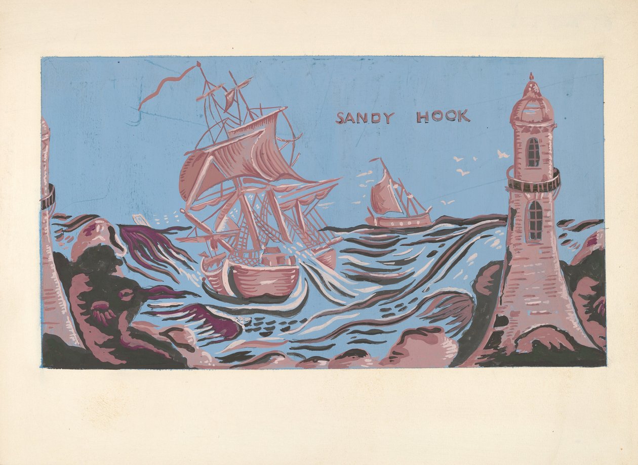 乐队箱，约 1938 年（水彩画） 作者 米娜·洛瑞