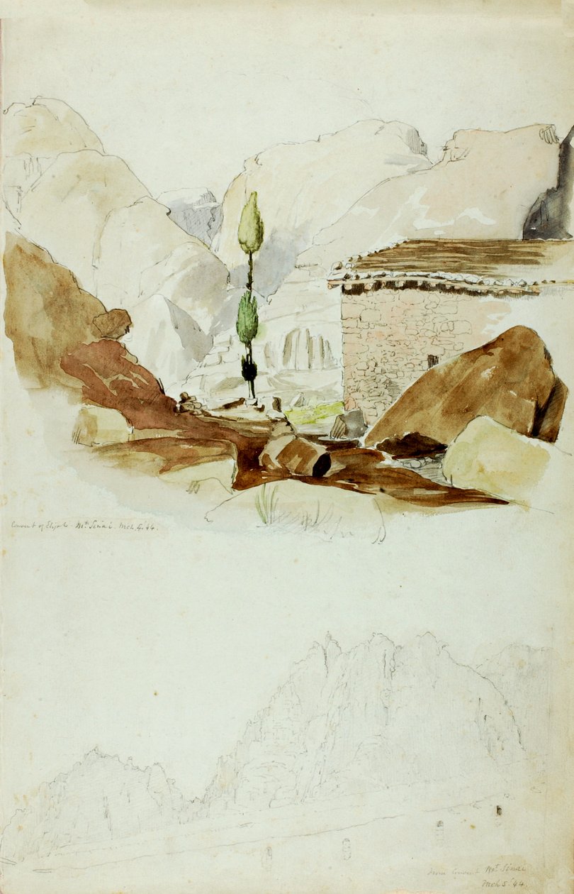 以利亚修道院，西奈山，1844年。 作者 矿工基尔伯恩·凯洛格