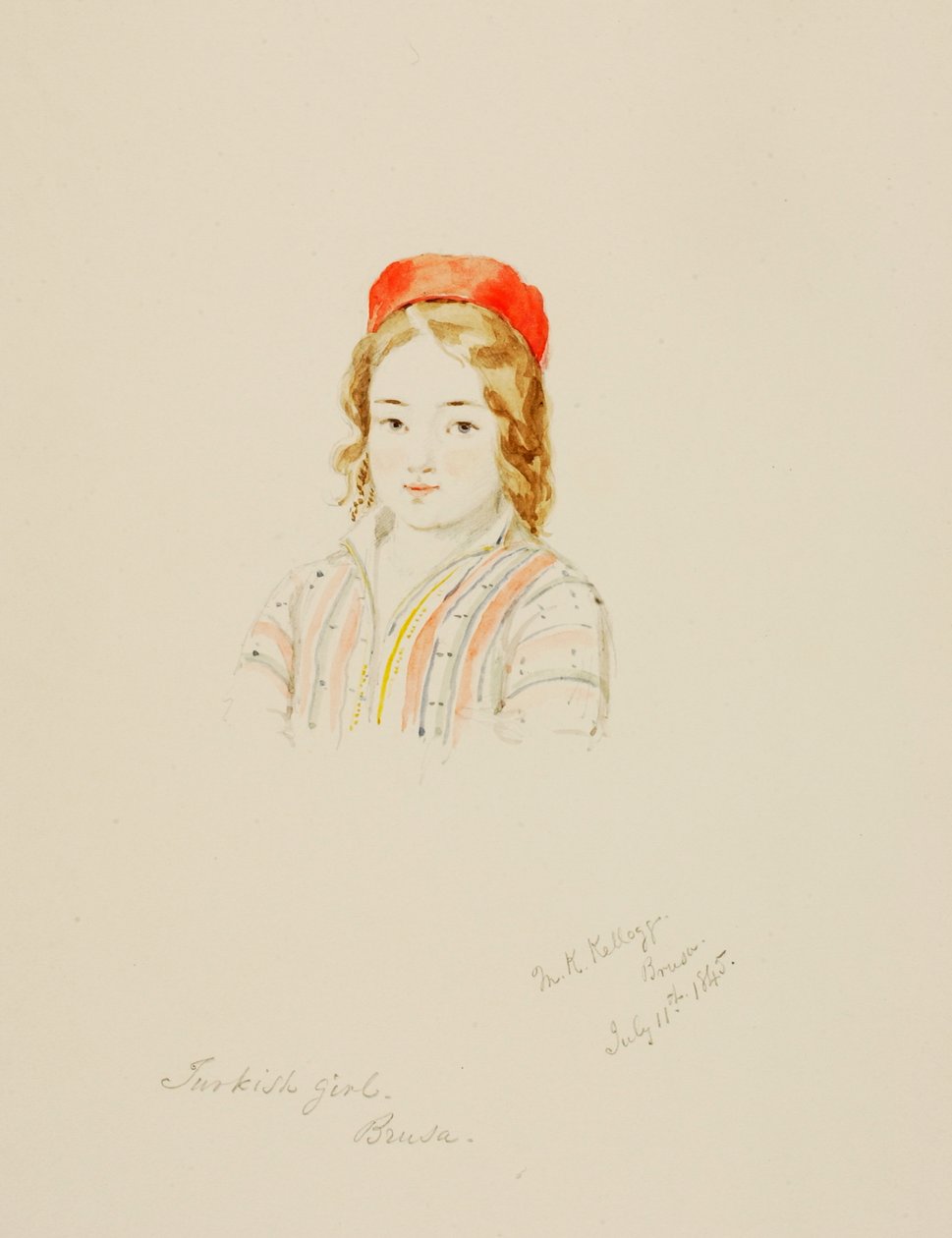 土耳其女孩，布鲁萨，1845年。 作者 矿工基尔伯恩·凯洛格