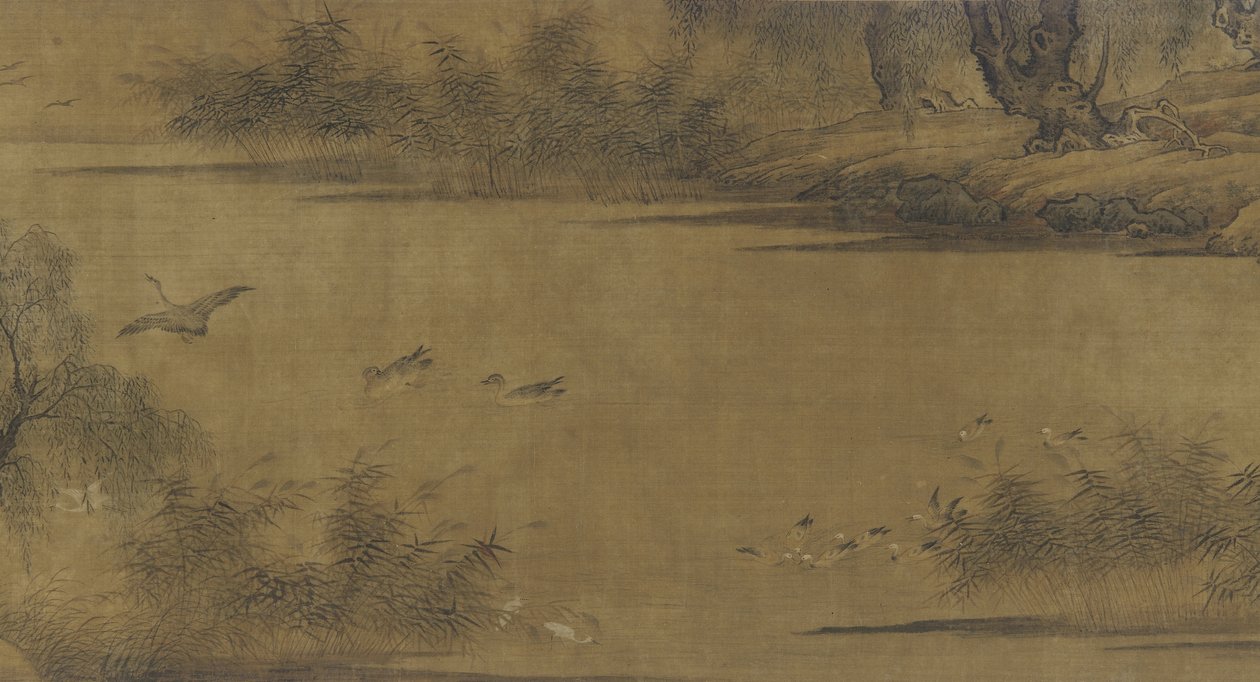 在秋天池塘的鸟 作者 明代中文学校