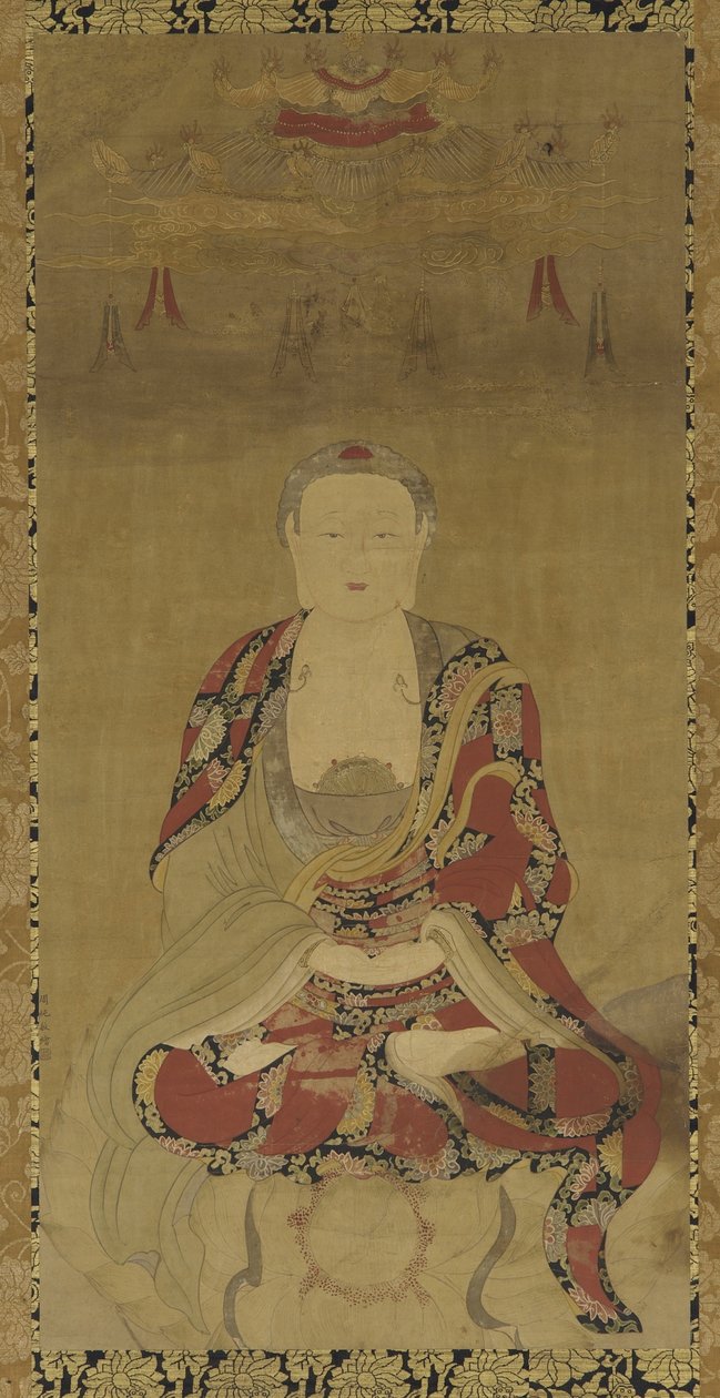 Dhyani佛（墨水和纸上的颜色） 作者 明代中文学校