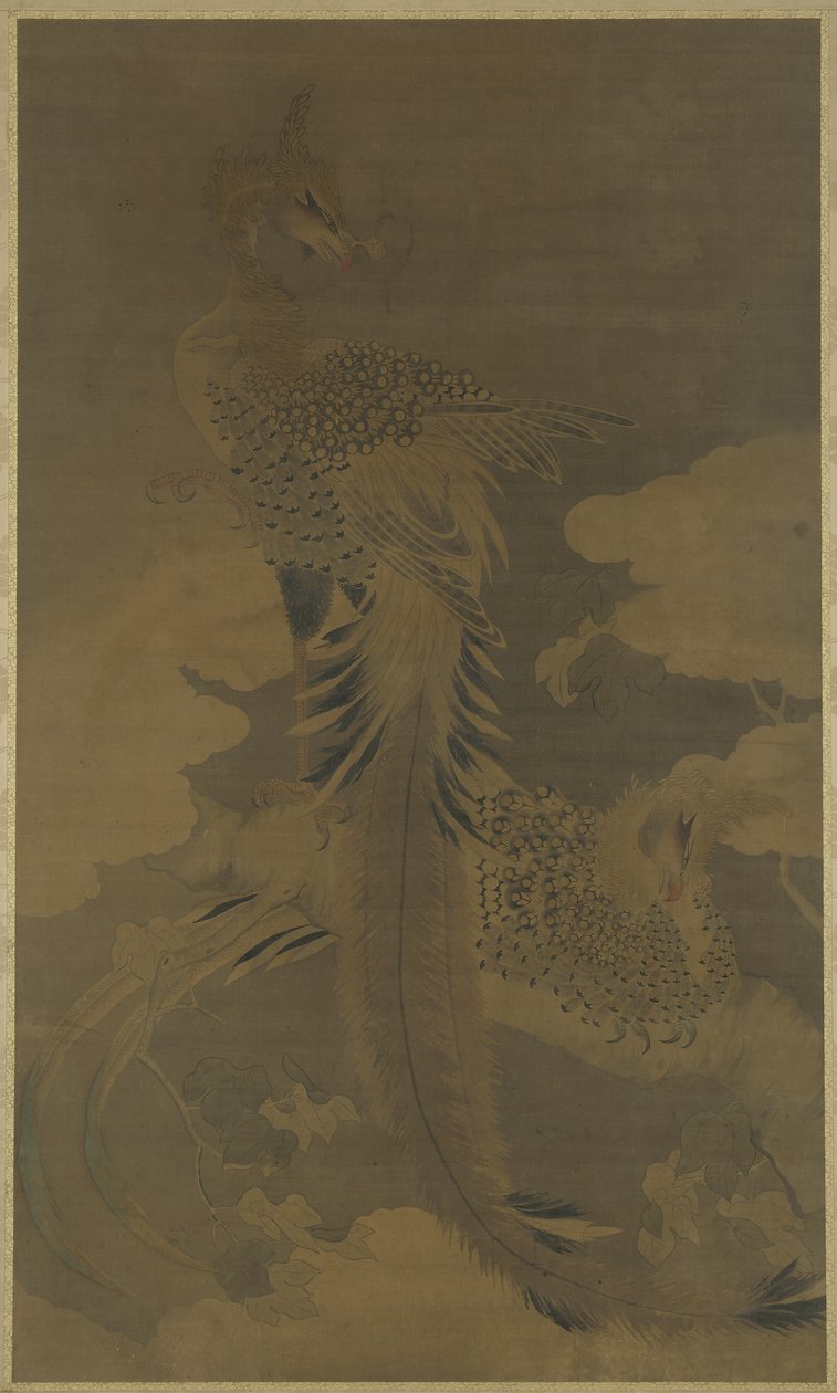 在泡桐树上的凤凰，c.1500 作者 明代中文学校