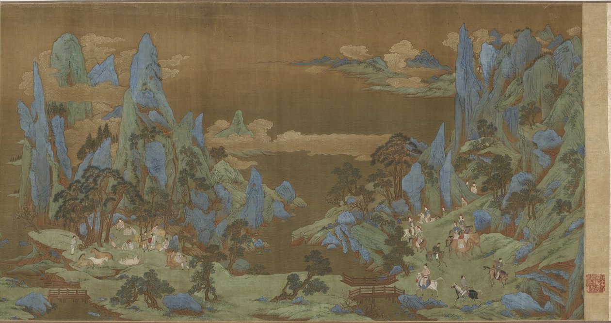旅客在春天山脉，16-17世纪 作者 明代中文学校