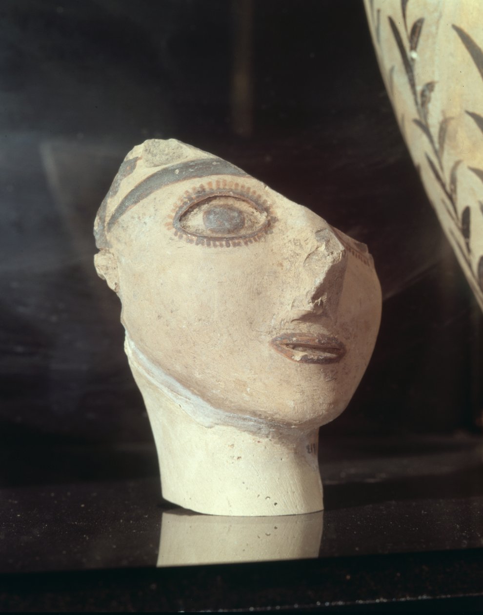 一个女孩的头，来自克诺索斯宫，米诺斯，公元前1700-1400（石膏） 作者 美浓