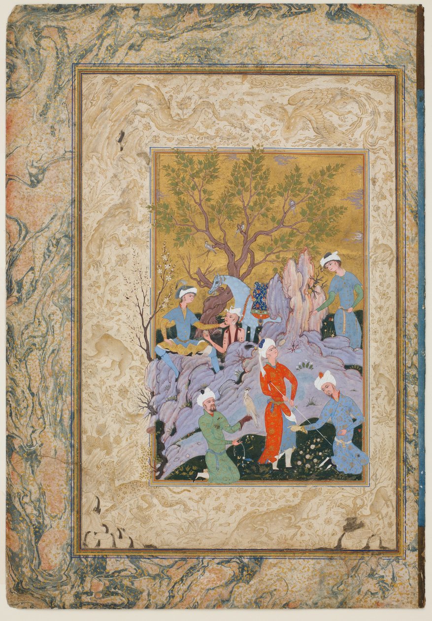 霍金亲王党，约1570年 作者 米尔扎·阿里（Mirza Ali）