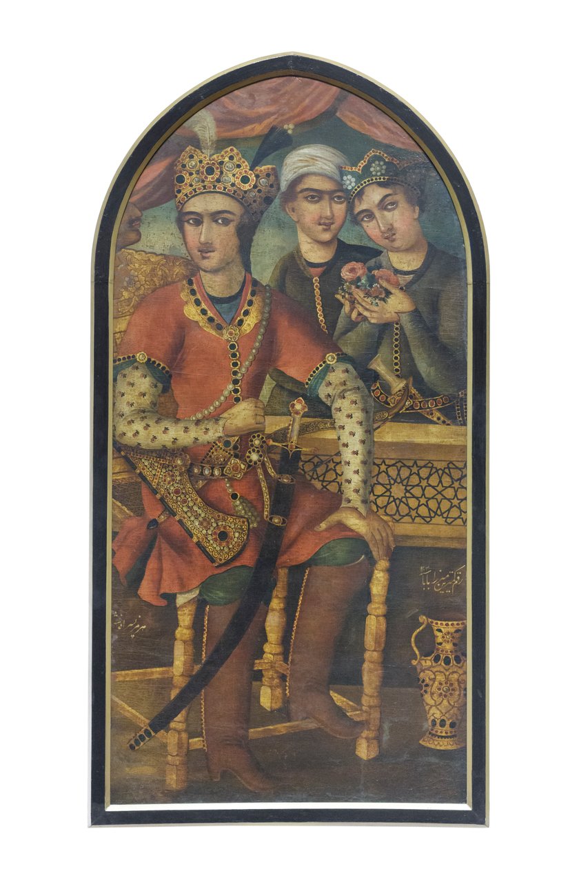 萨桑的霍尔米兹德四世（布面油画） 作者 米尔扎·巴巴（Mirza Baba）