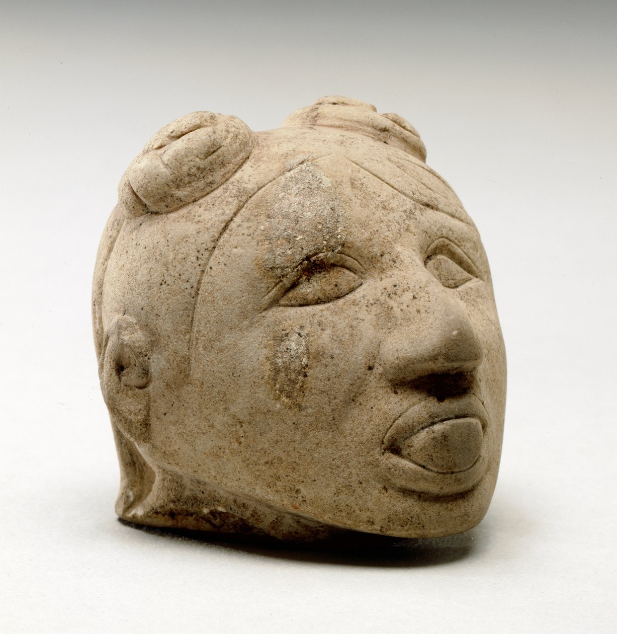 男头，Natchez，1200-1500 作者 密西西比文化
