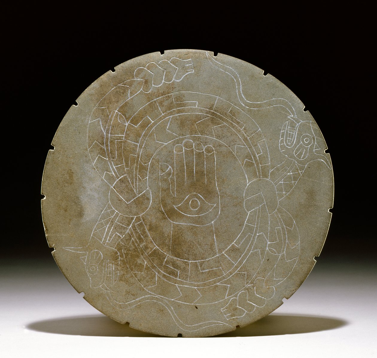 调色板石，Moundville，1200-1500（另见422910） 作者 密西西比文化