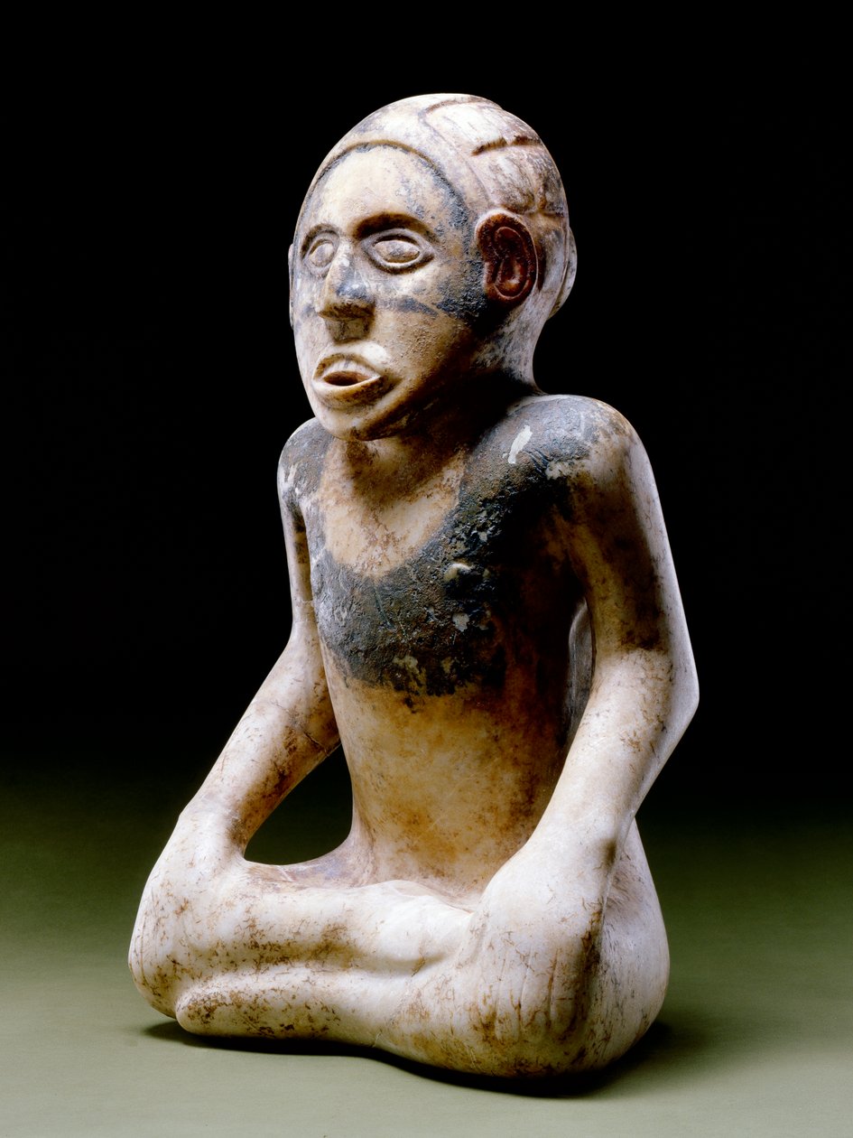 坐着的男性人物，1200-1450（大理石）（另见422893） 作者 密西西比文化
